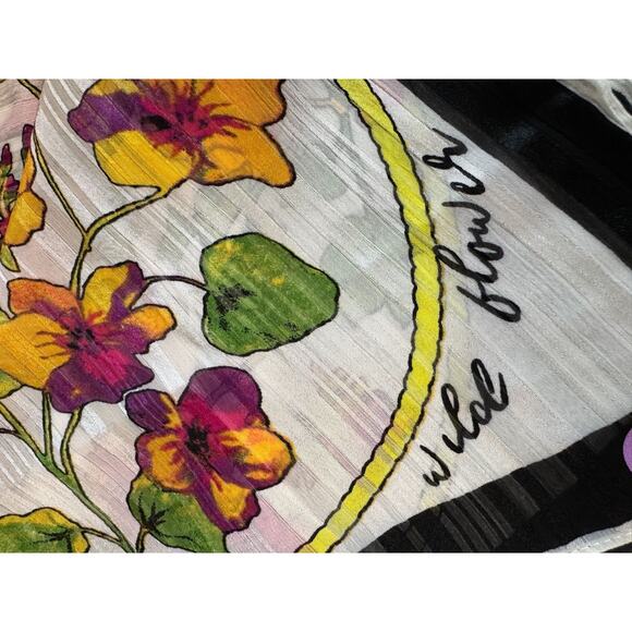 INC International Concepts Floral Printed Scarf with Tassels - Picture 5 of 8